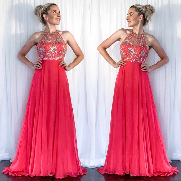 Coral Homecoming Pageant Prom Dress - Picture 6 of 8